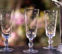 Set of 4 Crystal Champagne Flutes with Star Design