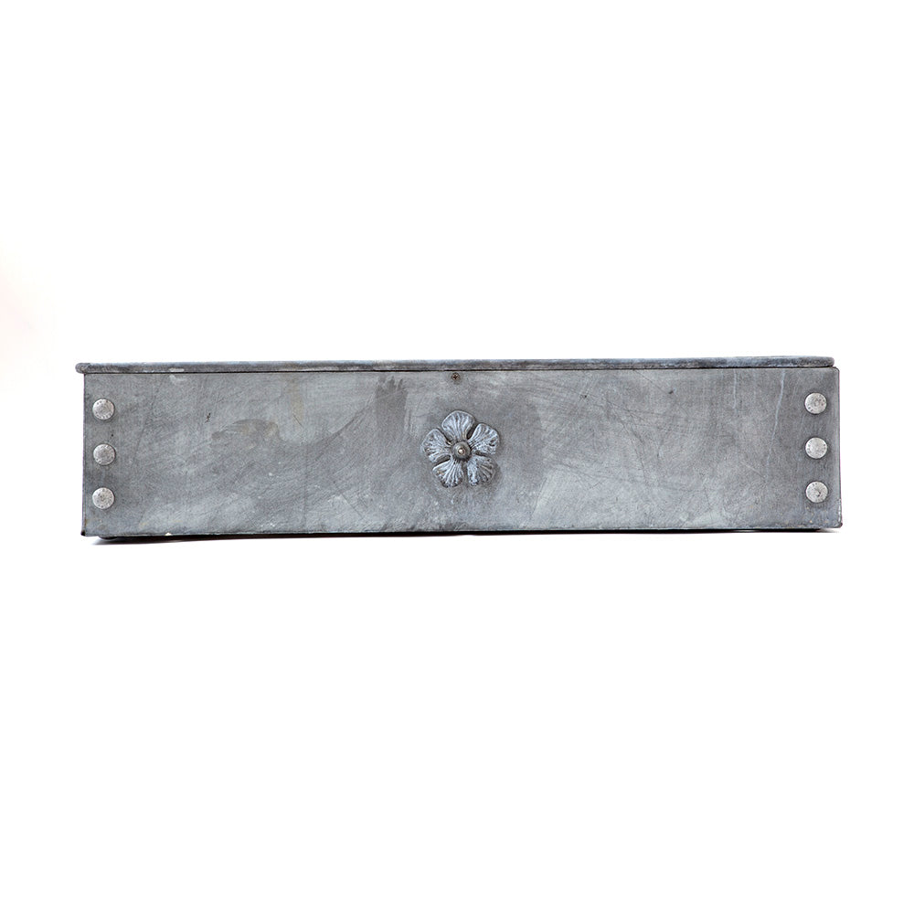 Vintage Style Galnvanised Steel Window Boxes with Tudor Rose Detailing Arthur Jack