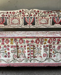 Superb Folk Art Painted Marriage Bench | John Cornall