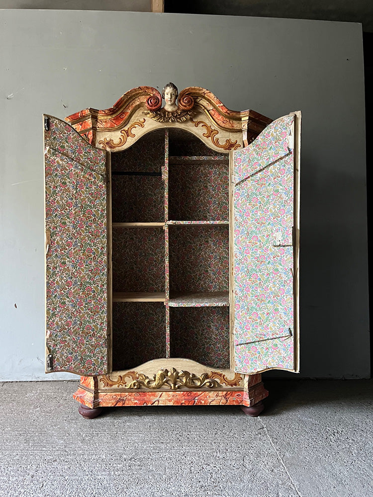 Superb Rococo Carved & Painted Armoire
