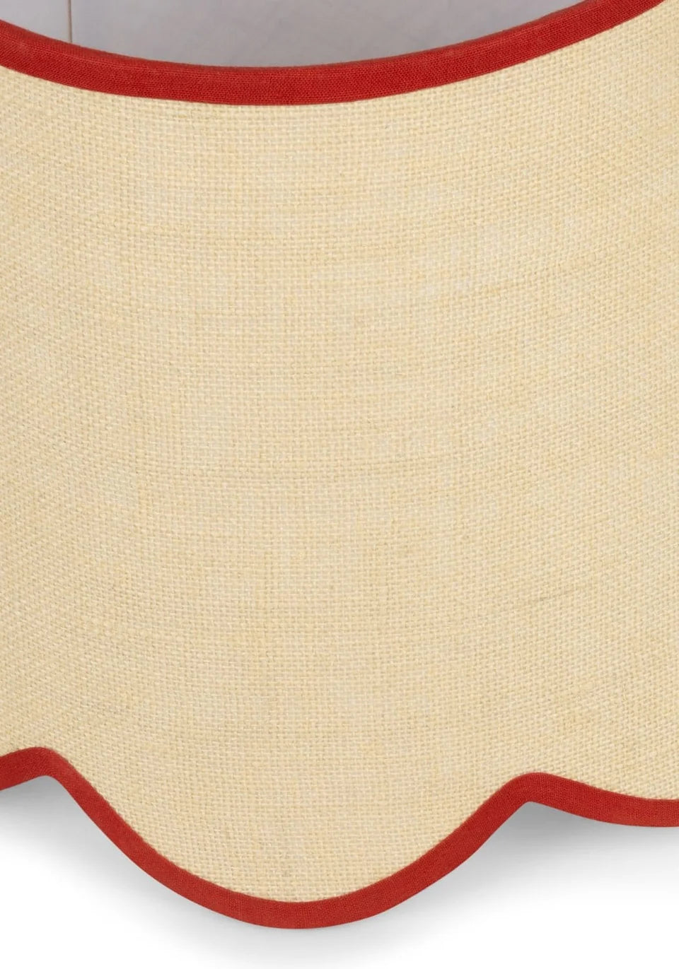 Jute Scallop Lampshade with a Red Trim | Casa byJJ