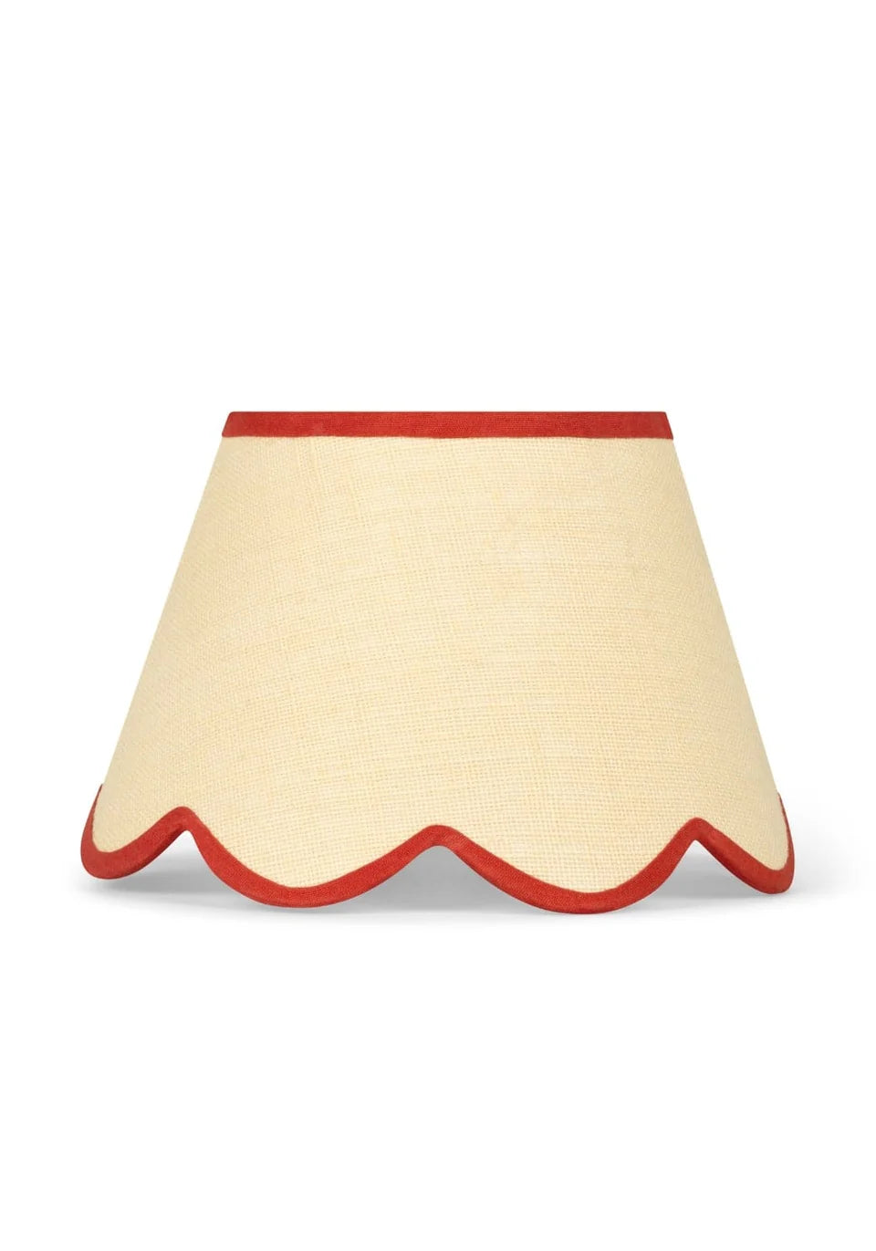 Jute Scallop Lampshade with a Red Trim | Casa byJJ