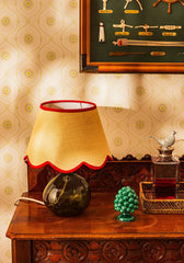 Jute Scallop Lampshade with a Red Trim | Casa byJJ