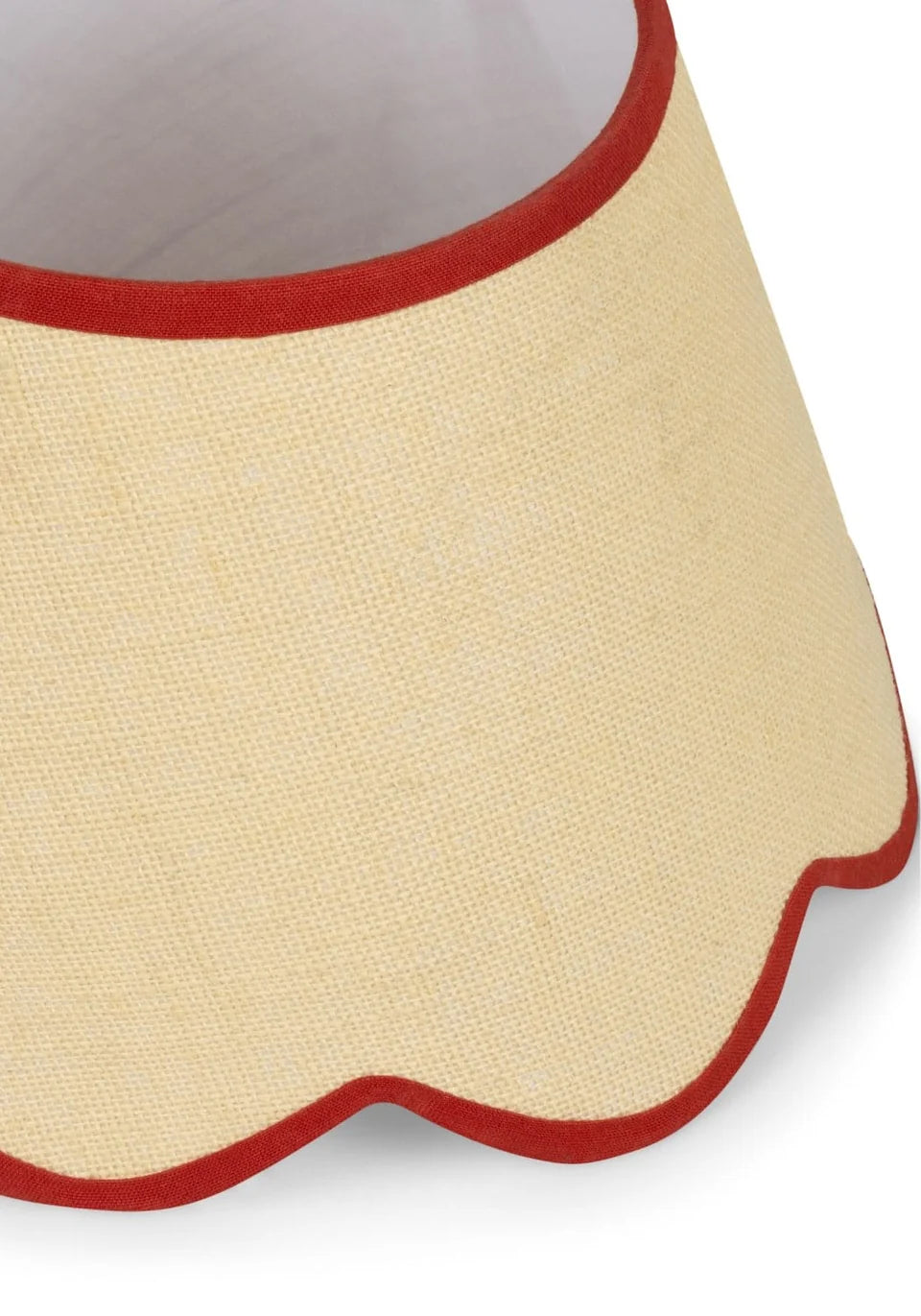 Jute Scallop Lampshade with a Red Trim | Casa byJJ