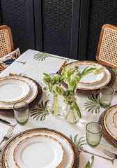 Palm Tree Tablecloth | Cream & Green | Cass By JJ