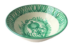 Spanish Lebrillo Medium Bowl with Green 'Pomegranate' Design