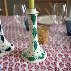 Hand Painted Candlestick | Green Garland | Mews Furnishings