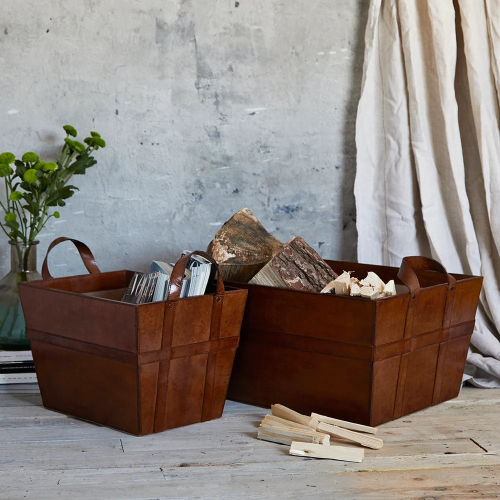 Leather Log Basket | Life of Riley 