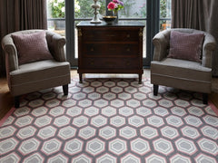 Hex Rug in Grey and Pink