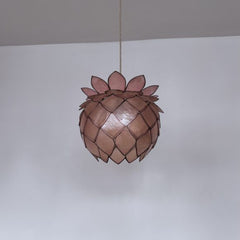 Vintage Pink Artichoke Capriz Shell Pendants