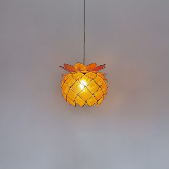 Vintage Pink Artichoke Capriz Shell Pendants