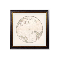 C.1838 World Map Hemispheres Vintage Framed Prints