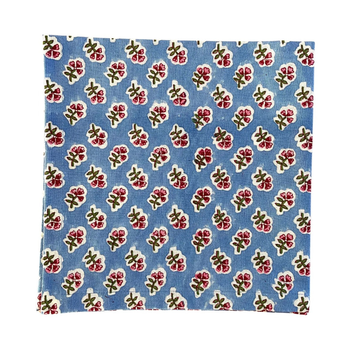 Set of 4 'Ditsy' Azure Blue & Pink Floral Napkins