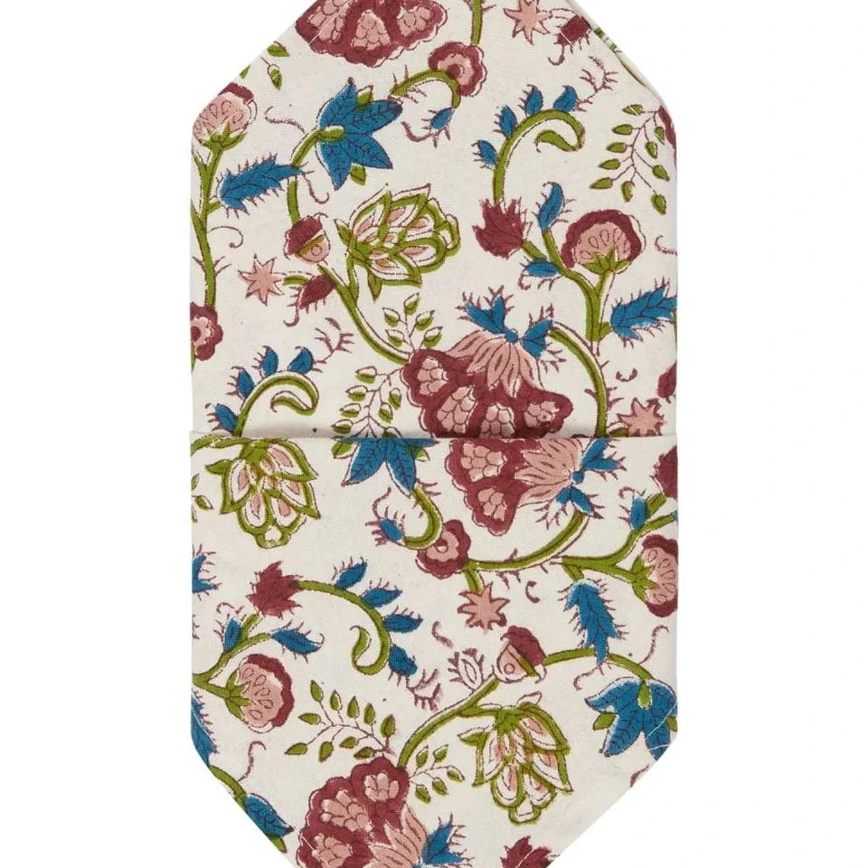 Set of 4 Pink, Red & Teal Widflower Napkins | Cass By JJ