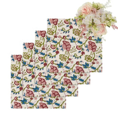 Set of 4 Pink, Red & Teal Widflower Napkins | Cass By JJ