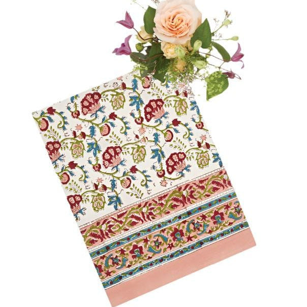 Wildflower Tablecloth- Pink, Red & Teal Floral Tablecloth | Cass By JJ