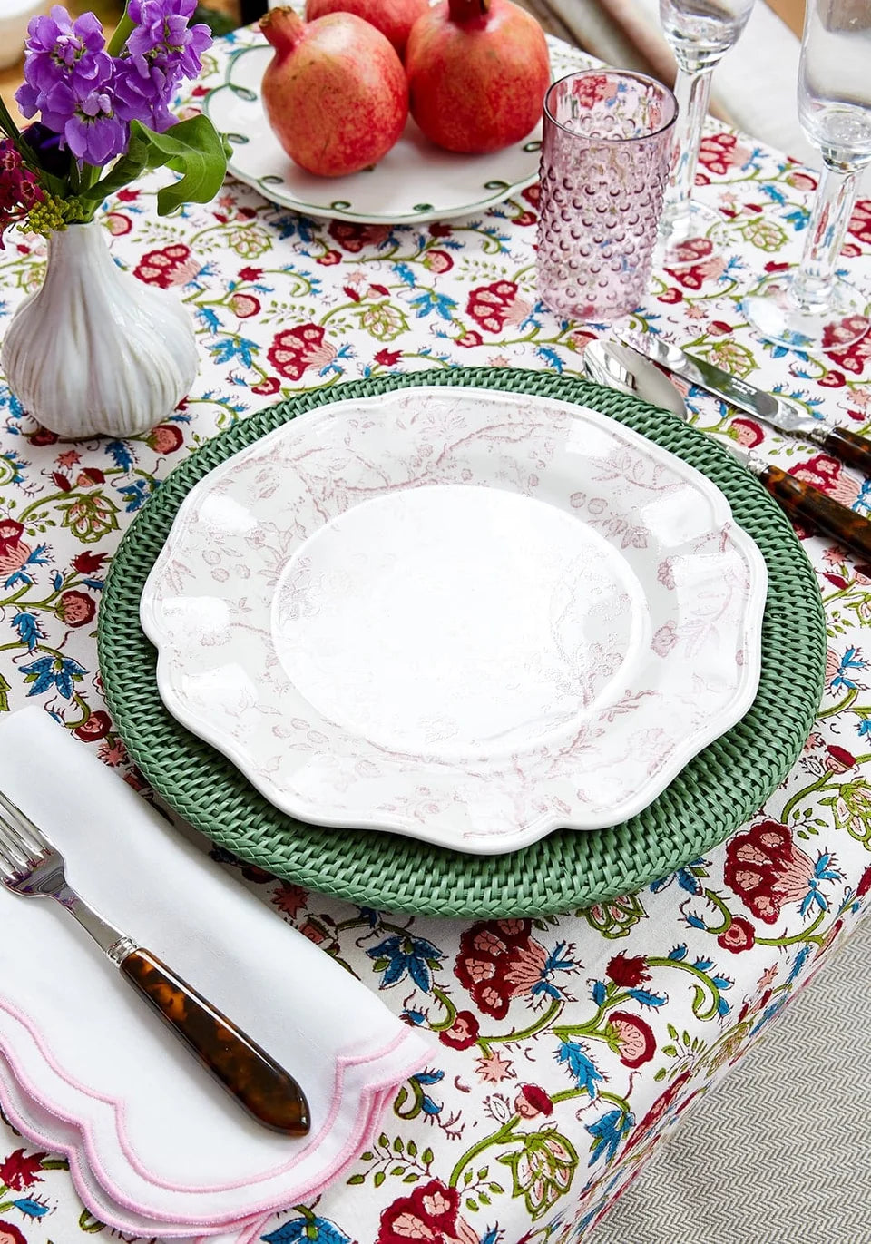 Wildflower Tablecloth- Pink, Red & Teal Floral Tablecloth | Cass By JJ