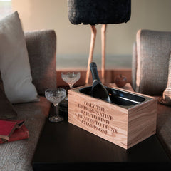 Solid Oak Personalised Wine & Champagne Cooler | Oak & Rope Company