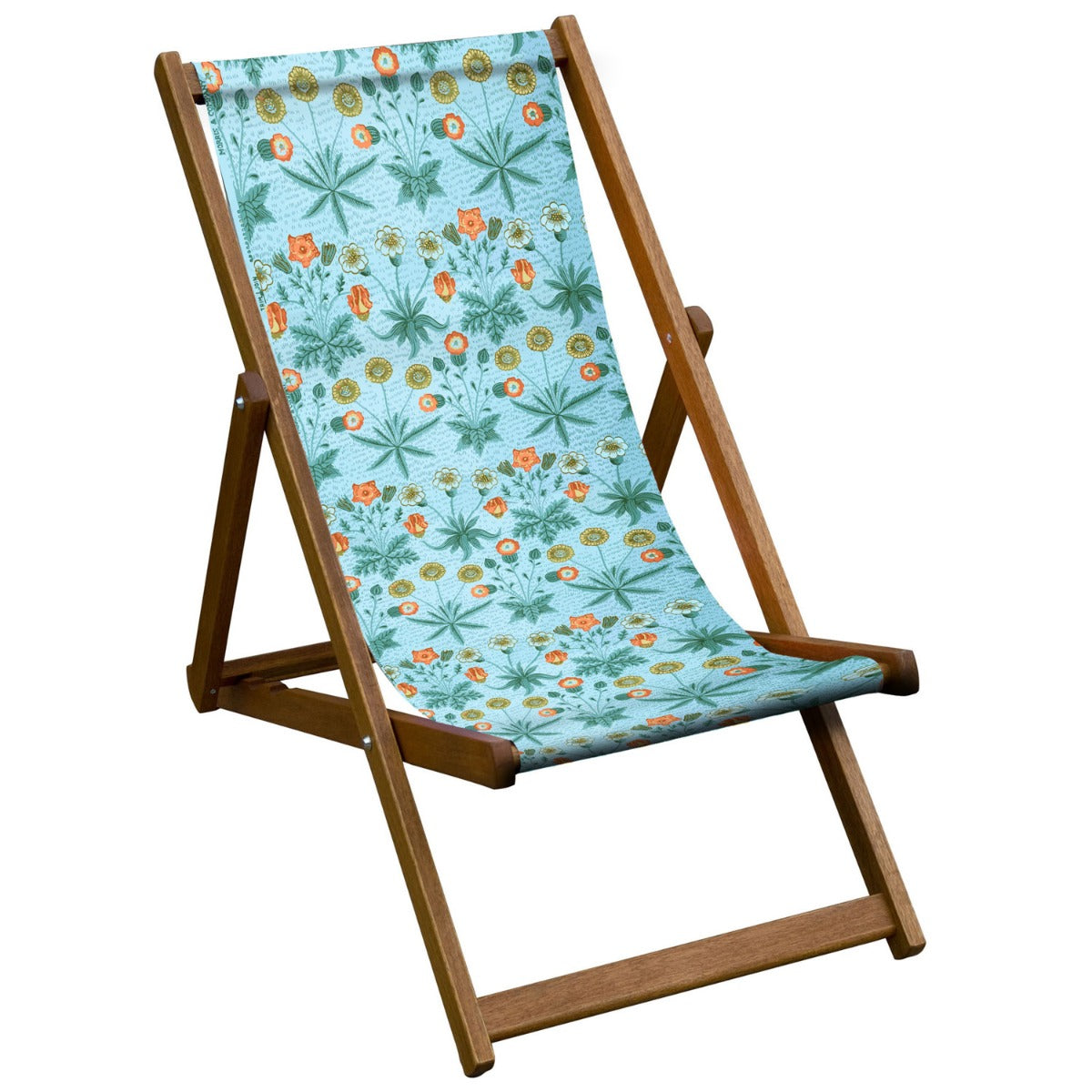 Vintage Inspired Wooden Deckchair with William Morris 'Daisy' Design