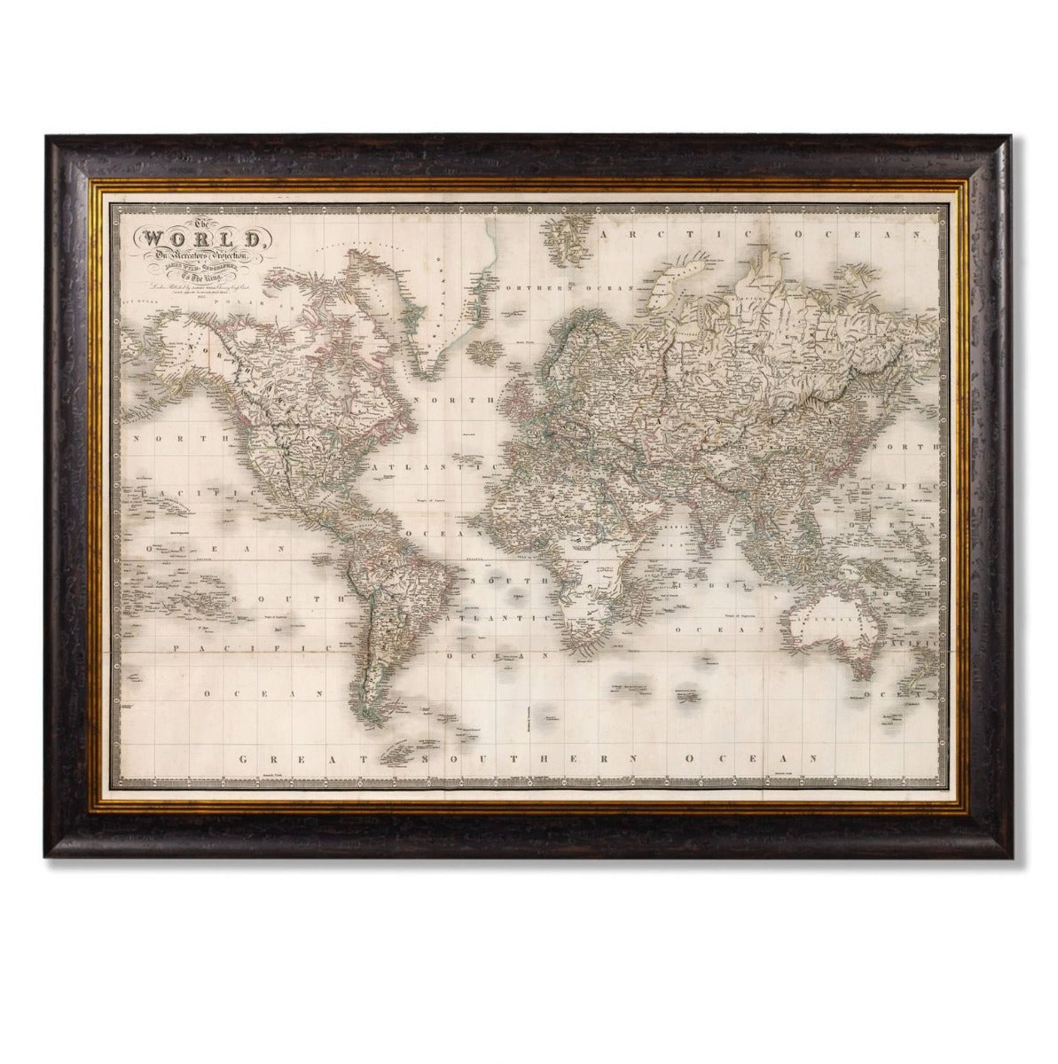 C. 1838 Map of the World Vintage Print