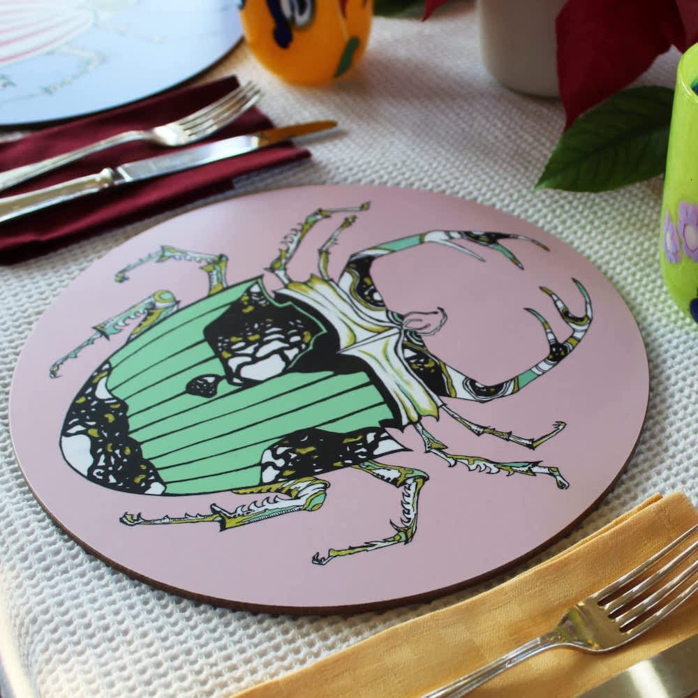 The Tiger Lily' Mint Scarab Beetle Placemat